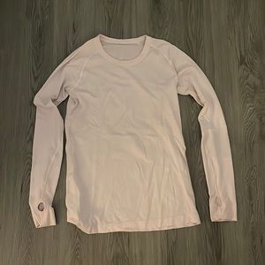 Light Pink Lululemon Swiftly Tech Long Sleeve